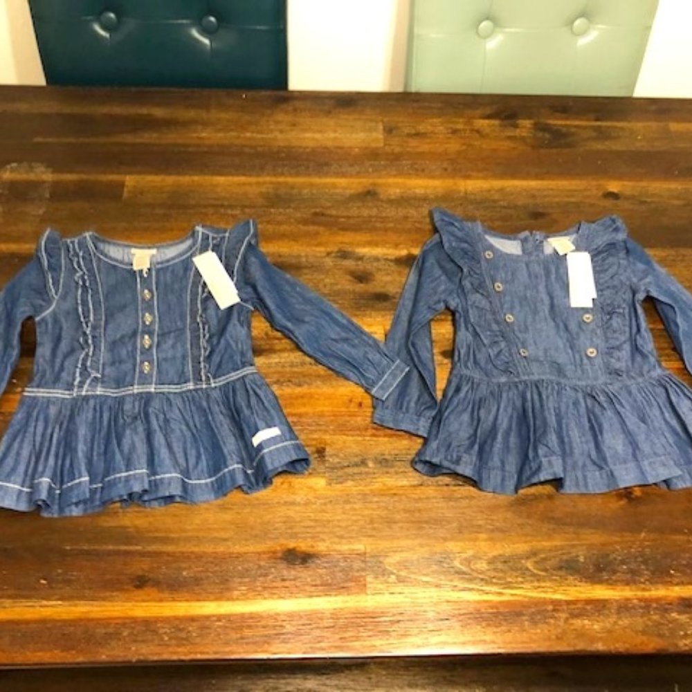 Calvin Klein denim toddler tops NWT
